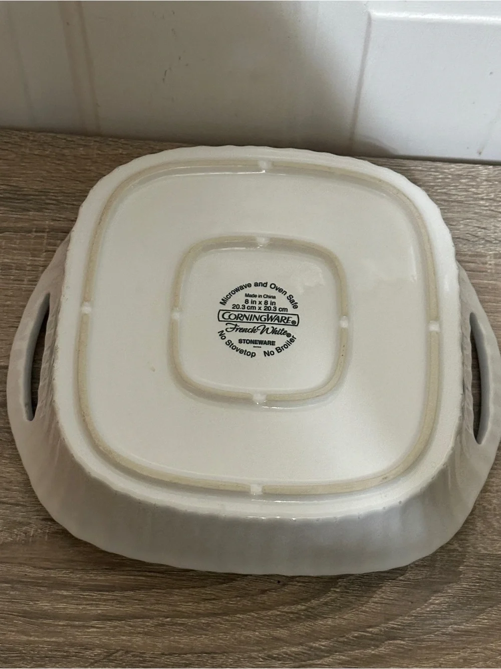 Corning Ware French White Ribbed Square 2 Qt 8